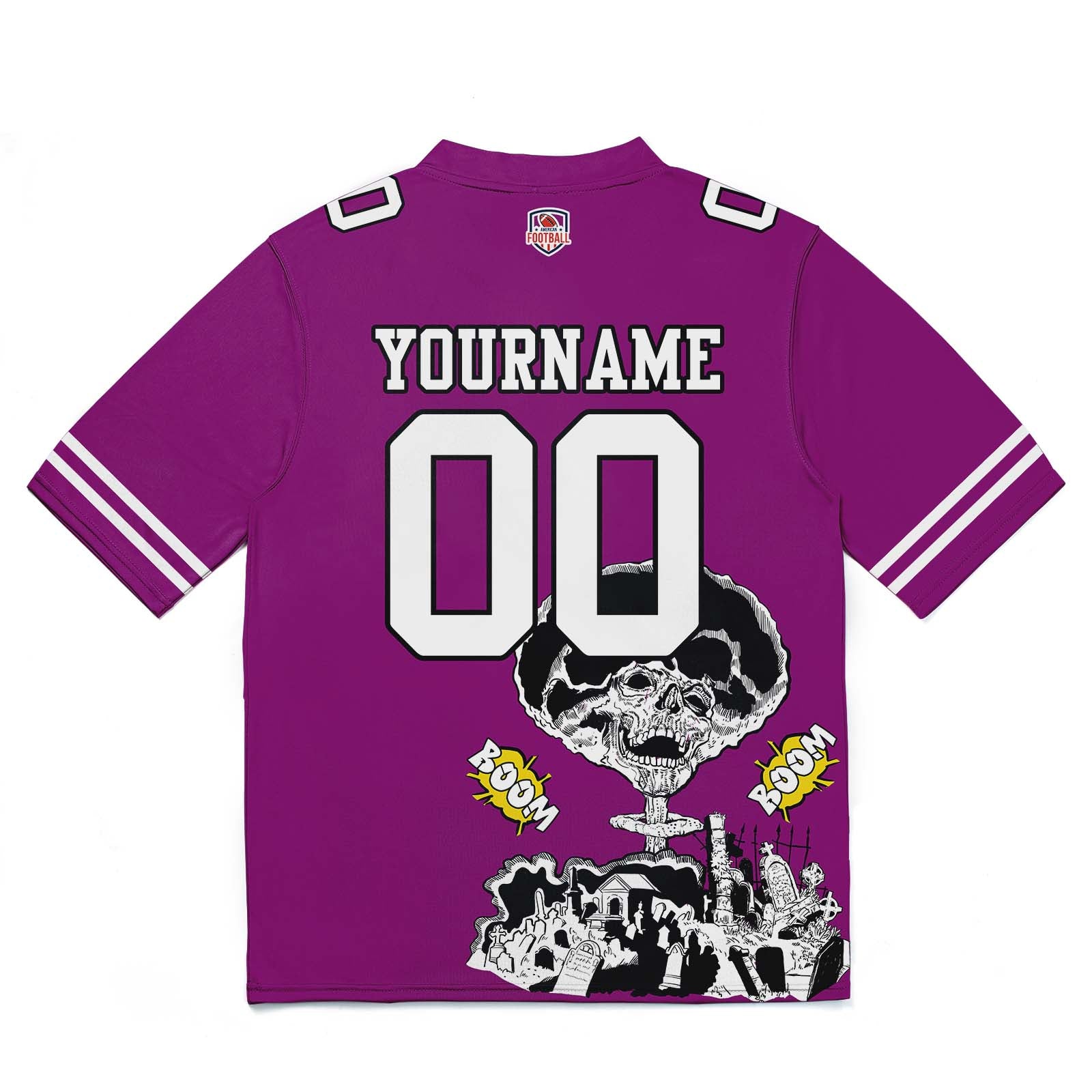 Custom Football Jersey Shirt Personalized Stitched Printed Team Name Number Rose Purple