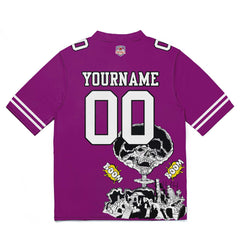 Custom Football Jersey Shirt Personalized Stitched Printed Team Name Number Rose Purple