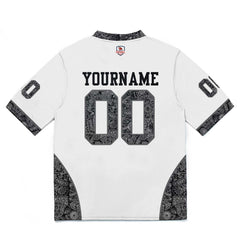 Custom Football Jersey Shirt Personalized Stitched Printed Team Name Number White&Black
