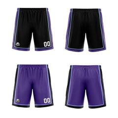 Custom Black Purple White Reversible Basketball Suit for Adults and Kids Personalized Jersey