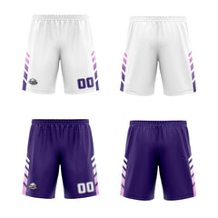 Custom White Purple Pink Reversible Basketball Suit for Adults and Kids Personalized Jersey