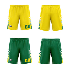 Custom Yellow Green White Reversible Basketball Suit for Adults and Kids Personalized Jersey