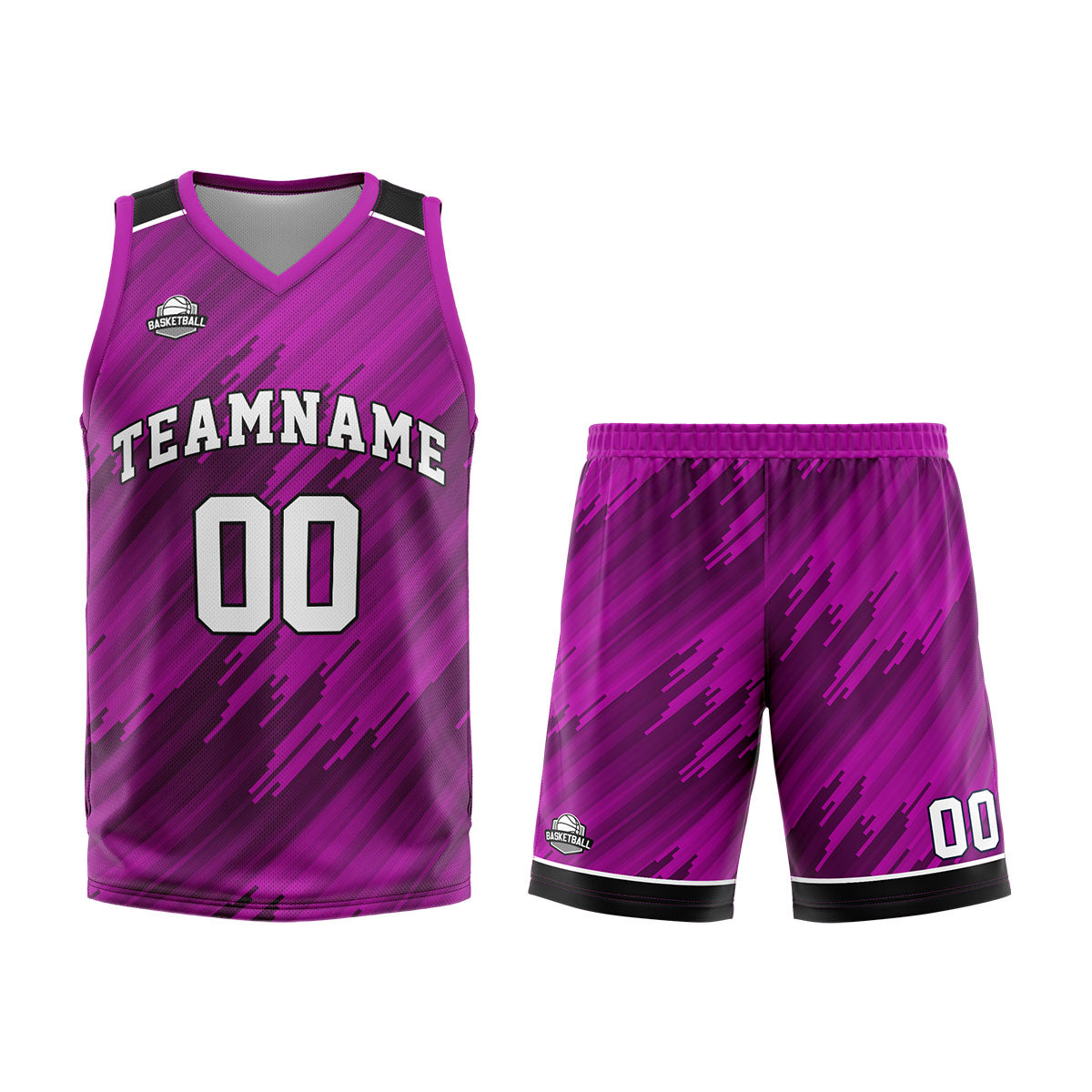 Custom Strip-Type Rose Basketball Jersey Uniform Suit Printed Your Logo Name Number