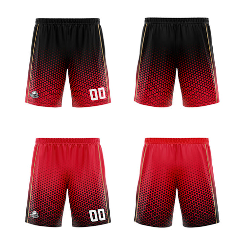 Custom Black Red Gold Reversible Basketball Suit for Adults and Kids Personalized Jersey