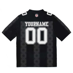 Custom Football Jersey Shirt Personalized Stitched Printed Team Name Number Stripe-Black