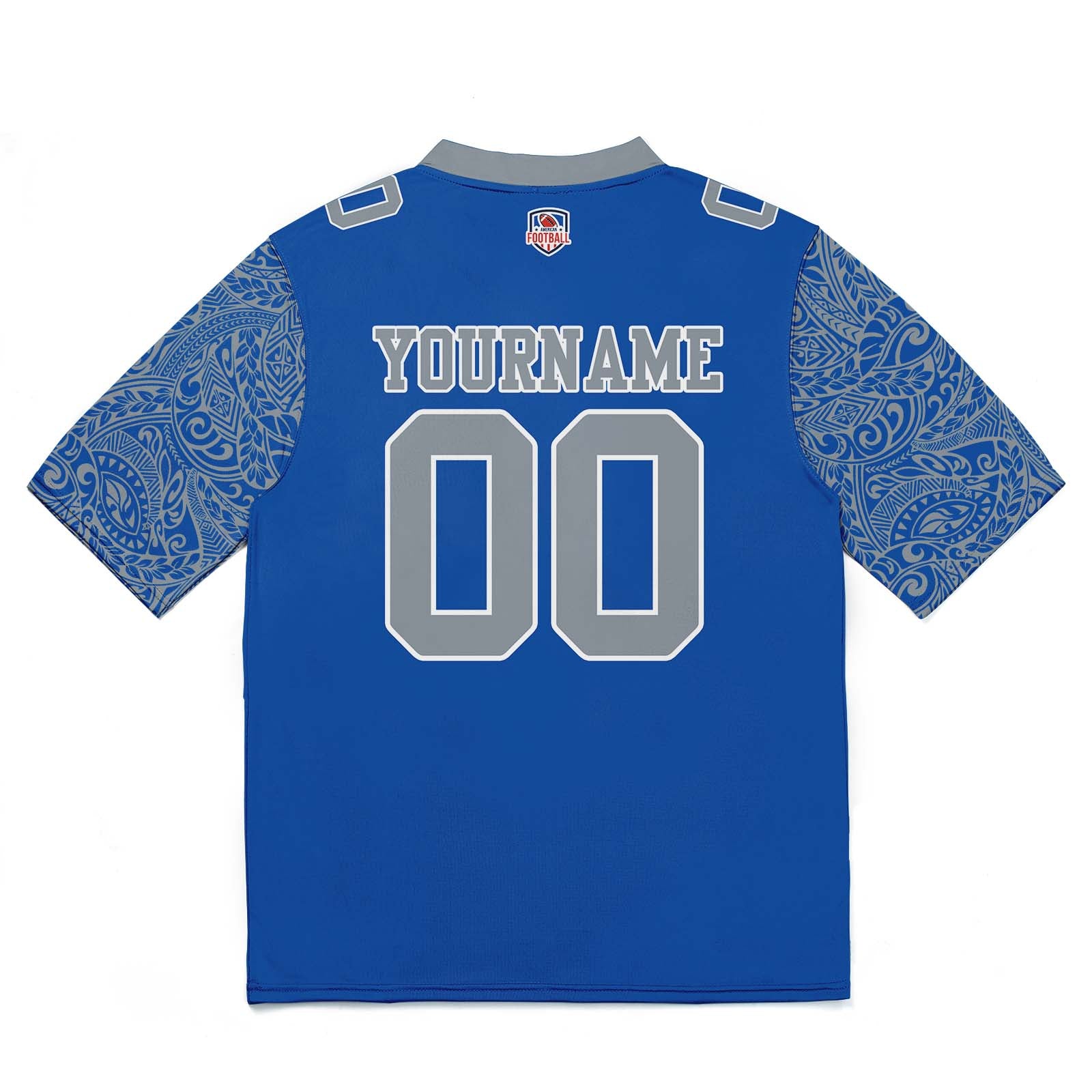 Custom Football Jersey Shirt Personalized Stitched Printed Team Name Number Blue