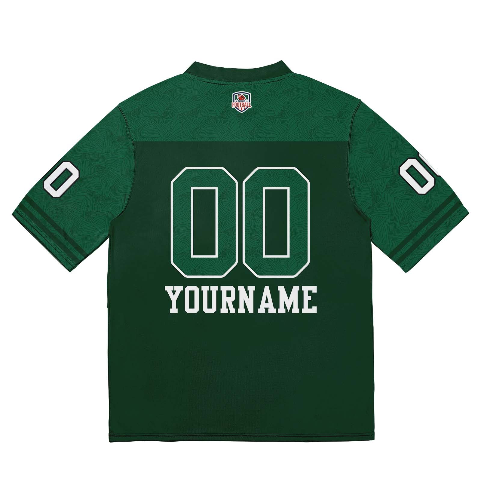 Custom Football Jersey Shirt Personalized Stitched Printed Team Name Number Green