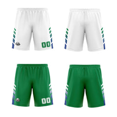 Custom White Green Reversible Basketball Suit for Adults and Kids Personalized Jersey