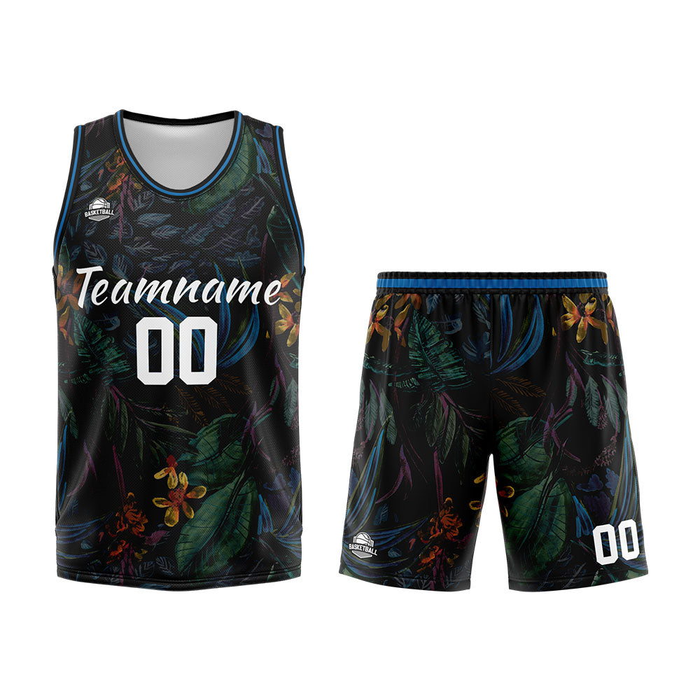 Custom Black Rainforest Basketball Jersey Uniform Suit Printed Your Logo Name Number