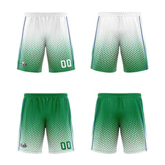 Custom White Green Blue Reversible Basketball Suit for Adults and Kids Personalized Jersey