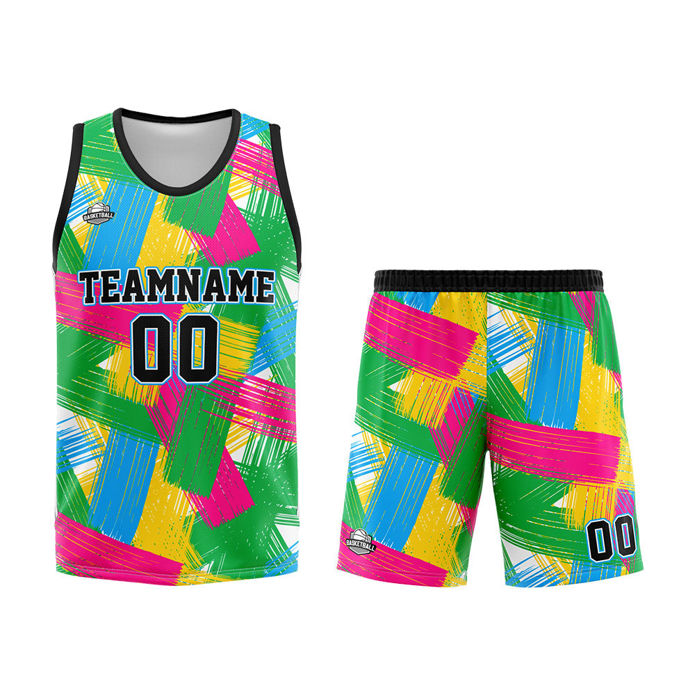 Custom Green Pink Basketball Jersey Uniform Suit Printed Your Logo Name Number