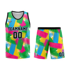 Custom Green Pink Basketball Jersey Uniform Suit Printed Your Logo Name Number