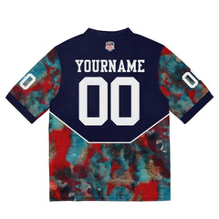 Custom Football Jersey Shirt Personalized Stitched Printed Team Name Number Navy & Red