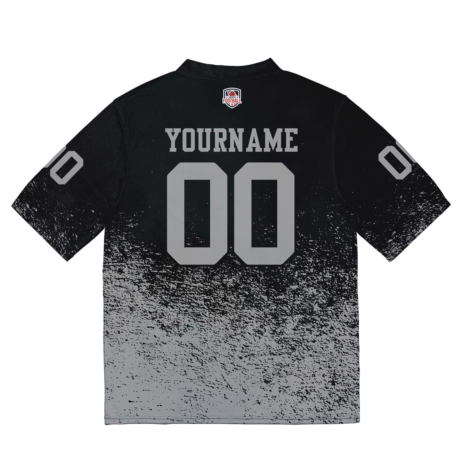Custom Football Jersey Shirt Personalized Stitched Printed Team Name Number Black & Gray
