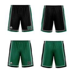 Custom Black Green Reversible Basketball Suit for Adults and Kids Personalized Jersey