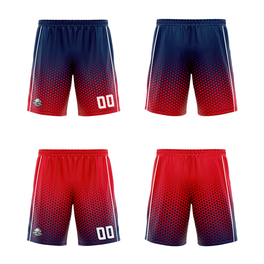 Custom Navy Red Reversible Basketball Suit for Adults and Kids Personalized Jersey