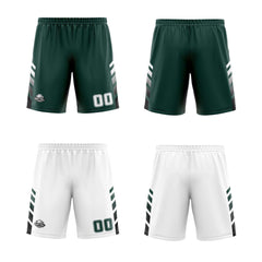 Custom Deep Green White Black Reversible Basketball Suit for Adults and Kids Personalized Jersey