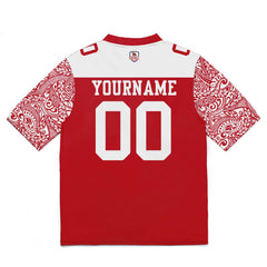 Custom Football Jersey Shirt Personalized Stitched Printed Team Name Number Red&White