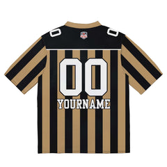 Custom Football Jersey Shirt Personalized Stitched Printed Team Name Number Gold & Black