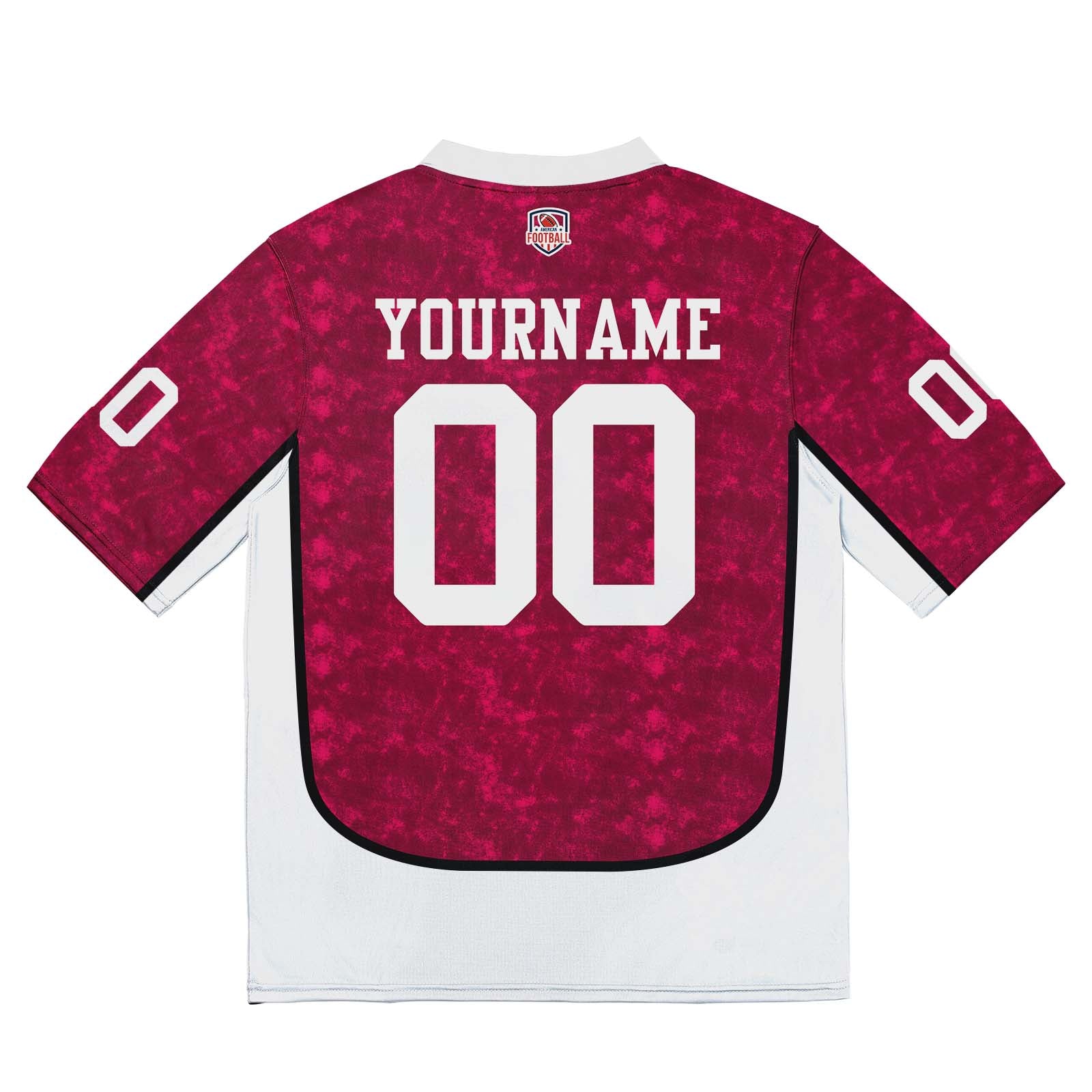 Custom Football Jersey Shirt Personalized Stitched Printed Team Name Number Rose Red