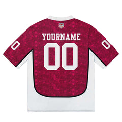 Custom Football Jersey Shirt Personalized Stitched Printed Team Name Number Rose Red