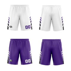 Custom White Purple Black Reversible Basketball Suit for Adults and Kids Personalized Jersey