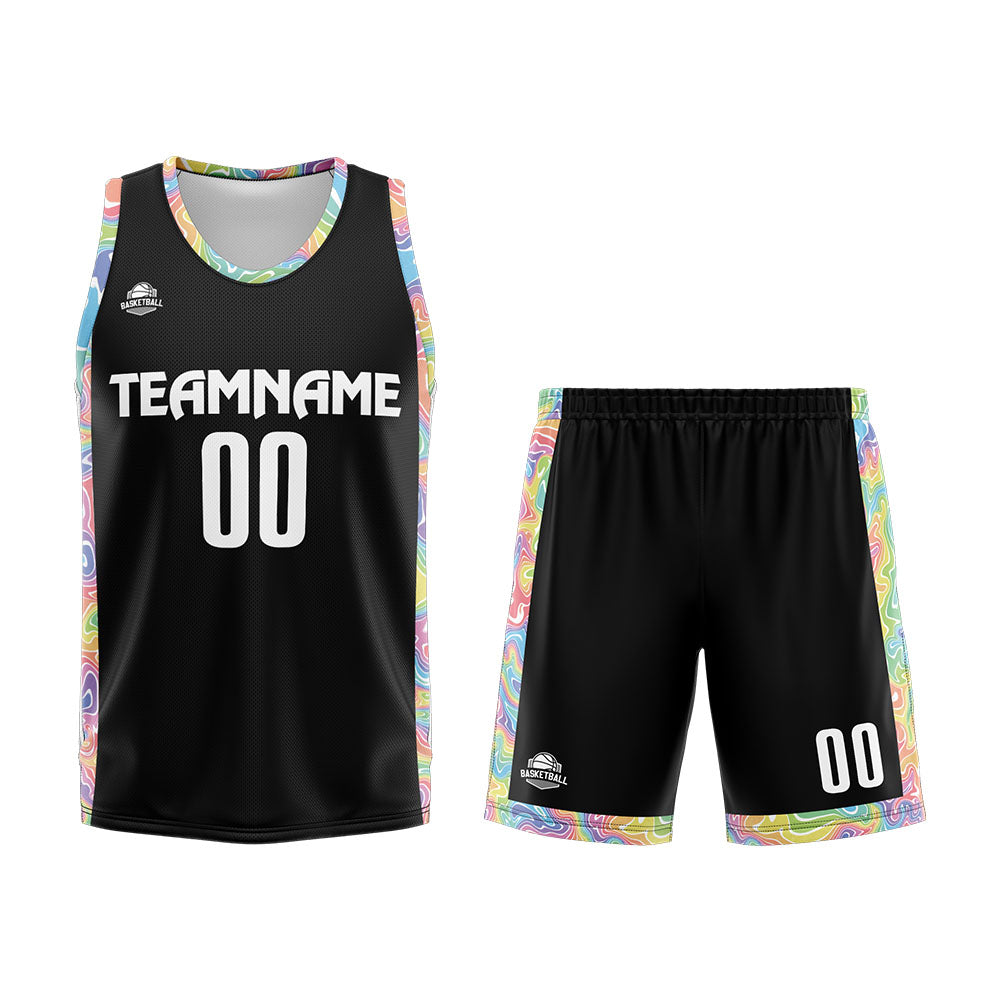 Custom Black Basketball Jersey Uniform Suit Printed Your Logo Name Number