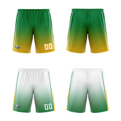 Custom Green Yellow White Reversible Basketball Suit for Adults and Kids Personalized Jersey