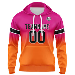 Custom Gradient Hoodie For Man Woman Girl Boy Print Your Logo Name Number Rose&Orange