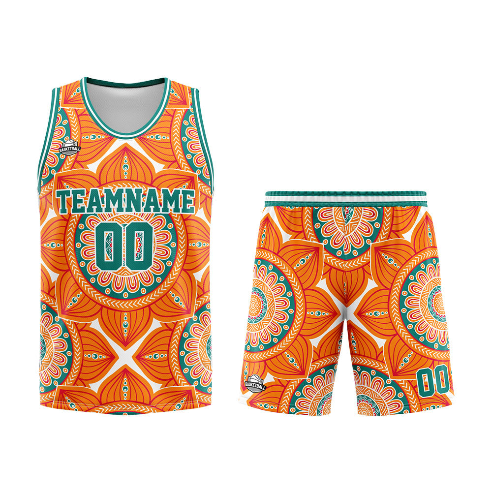 Custom Orange Basketball Jersey Uniform Suit Printed Your Logo Name Number