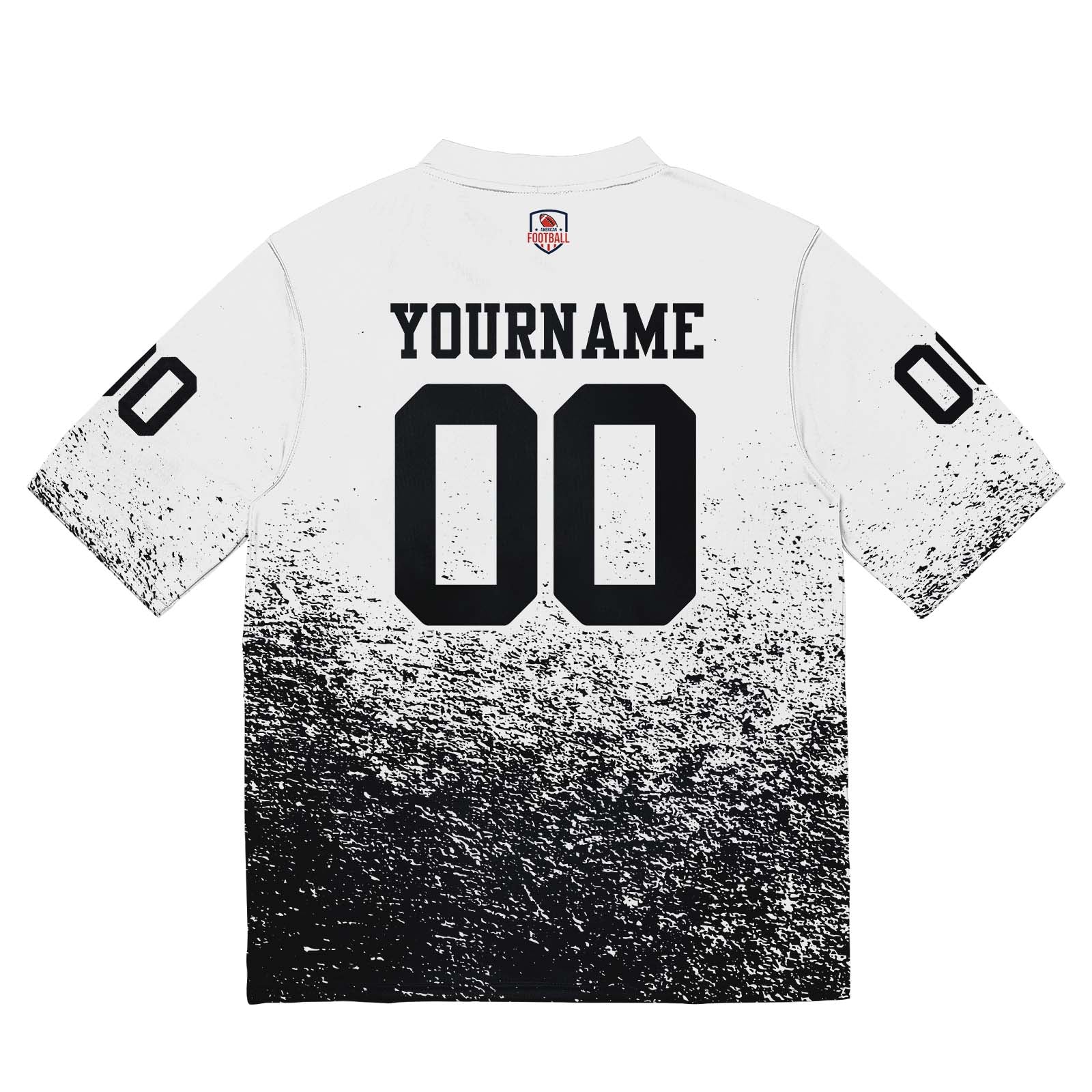 Custom Football Jersey Shirt Personalized Stitched Printed Team Name Number White & Black