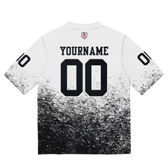 Custom Football Jersey Shirt Personalized Stitched Printed Team Name Number White & Black