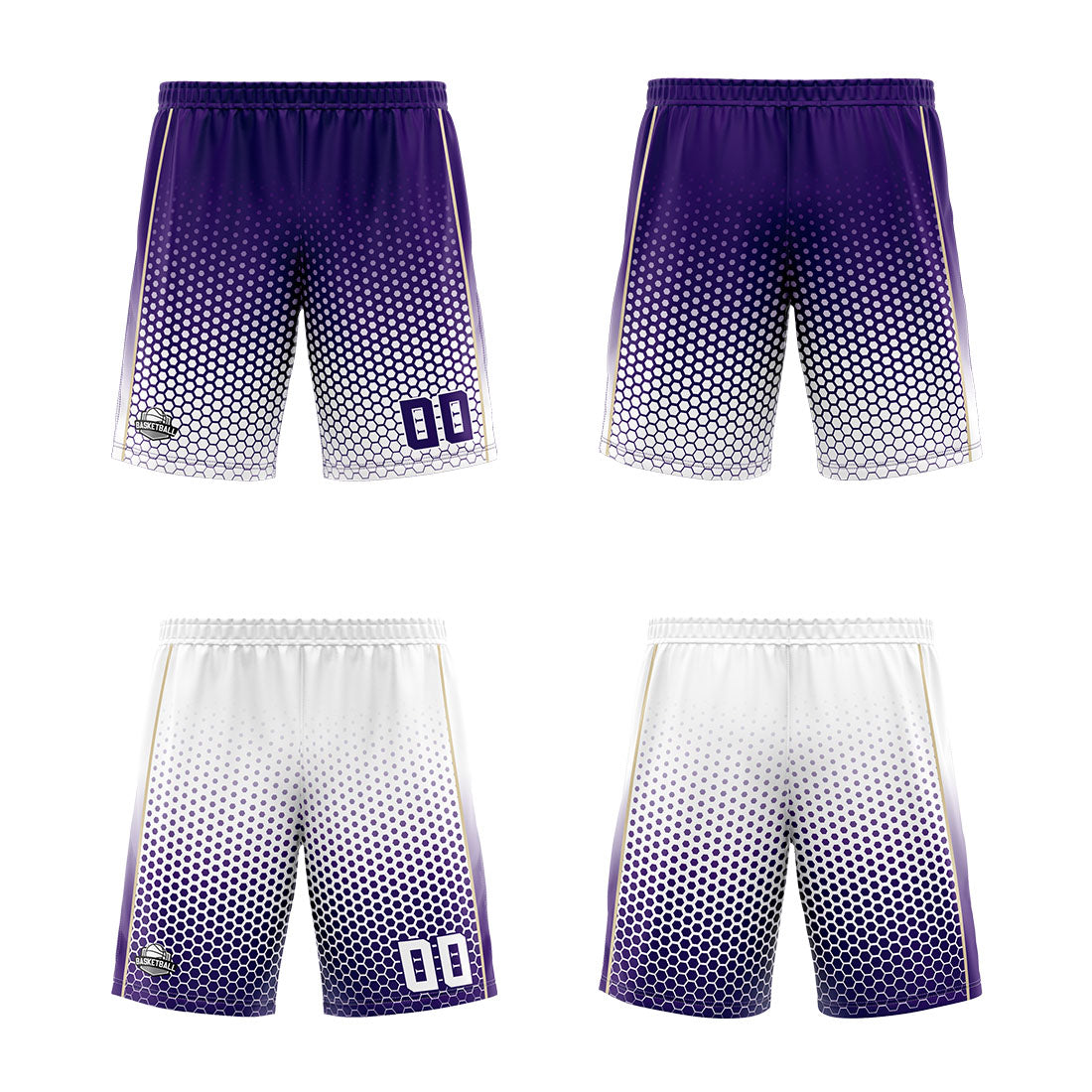 Custom Purple White Reversible Basketball Suit for Adults and Kids Personalized Jersey