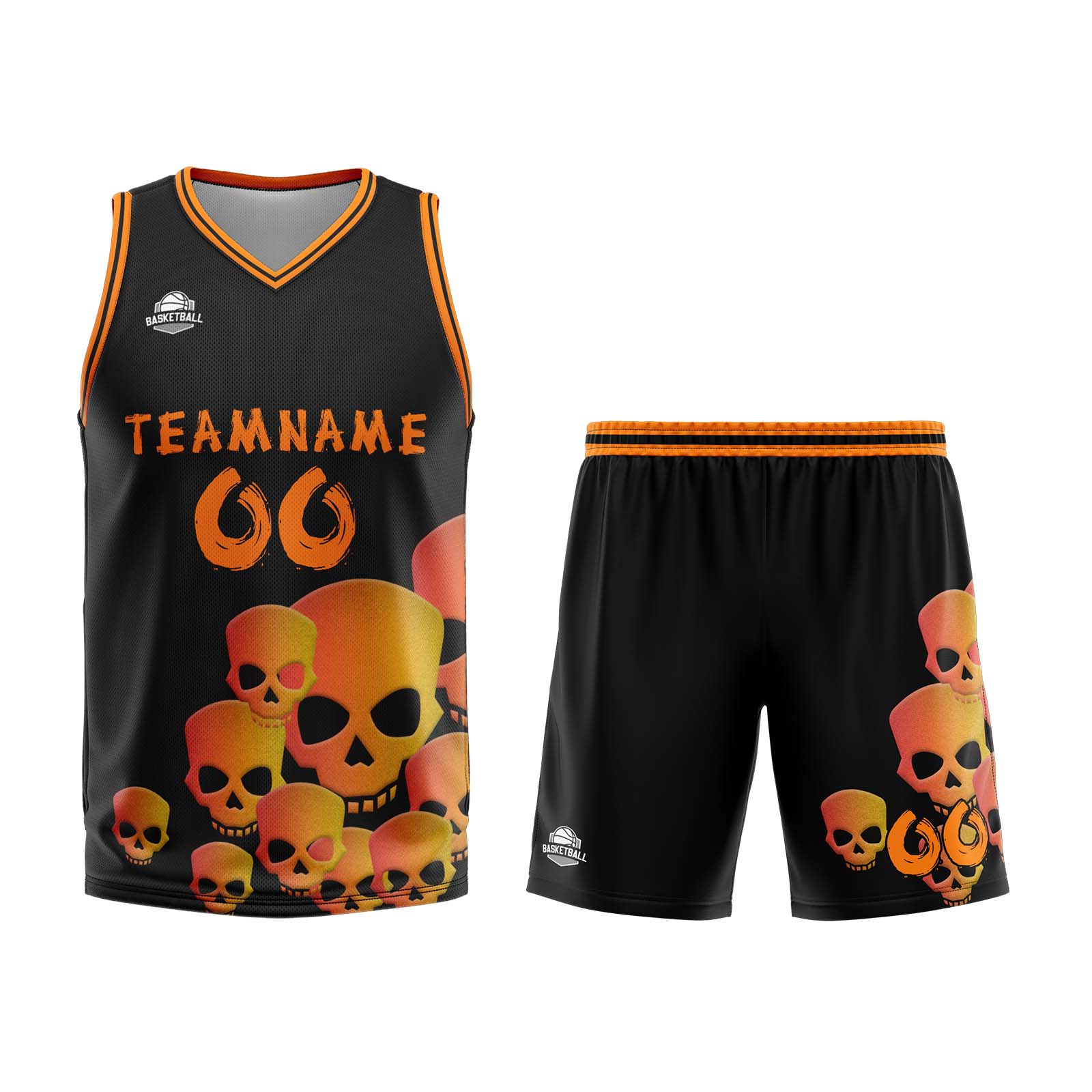 Custom Fluid Orange Basketball Jersey Uniform Suit Printed Your Logo Name Number