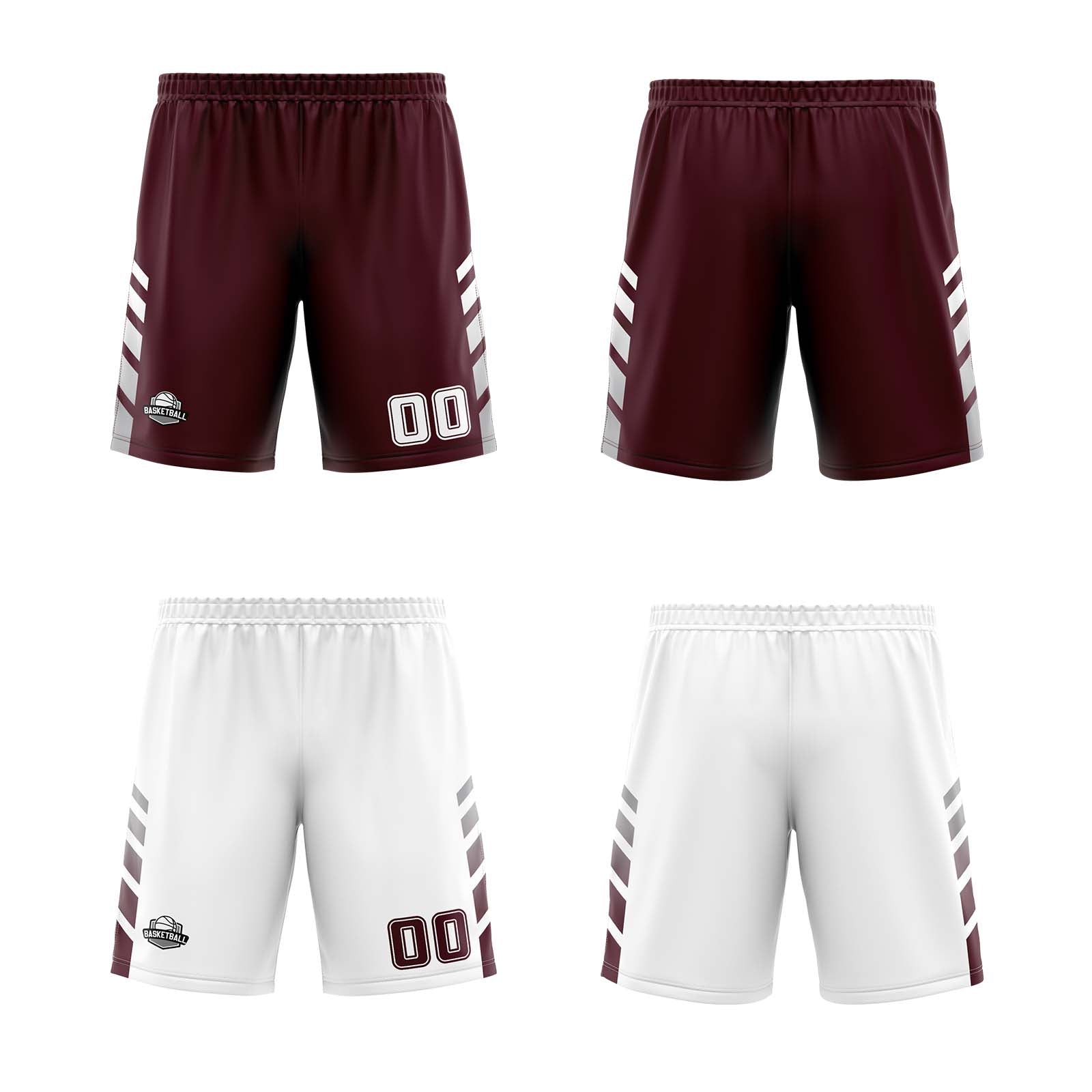 Custom Crimson White Grey Reversible Basketball Suit for Adults and Kids Personalized Jersey