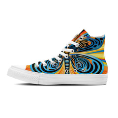 Butterfly Ballet: Unisex Mid-Top Canvas Shoes - Dance into Artistic Elegance with Op Art Butterfly Designs for Men and Women