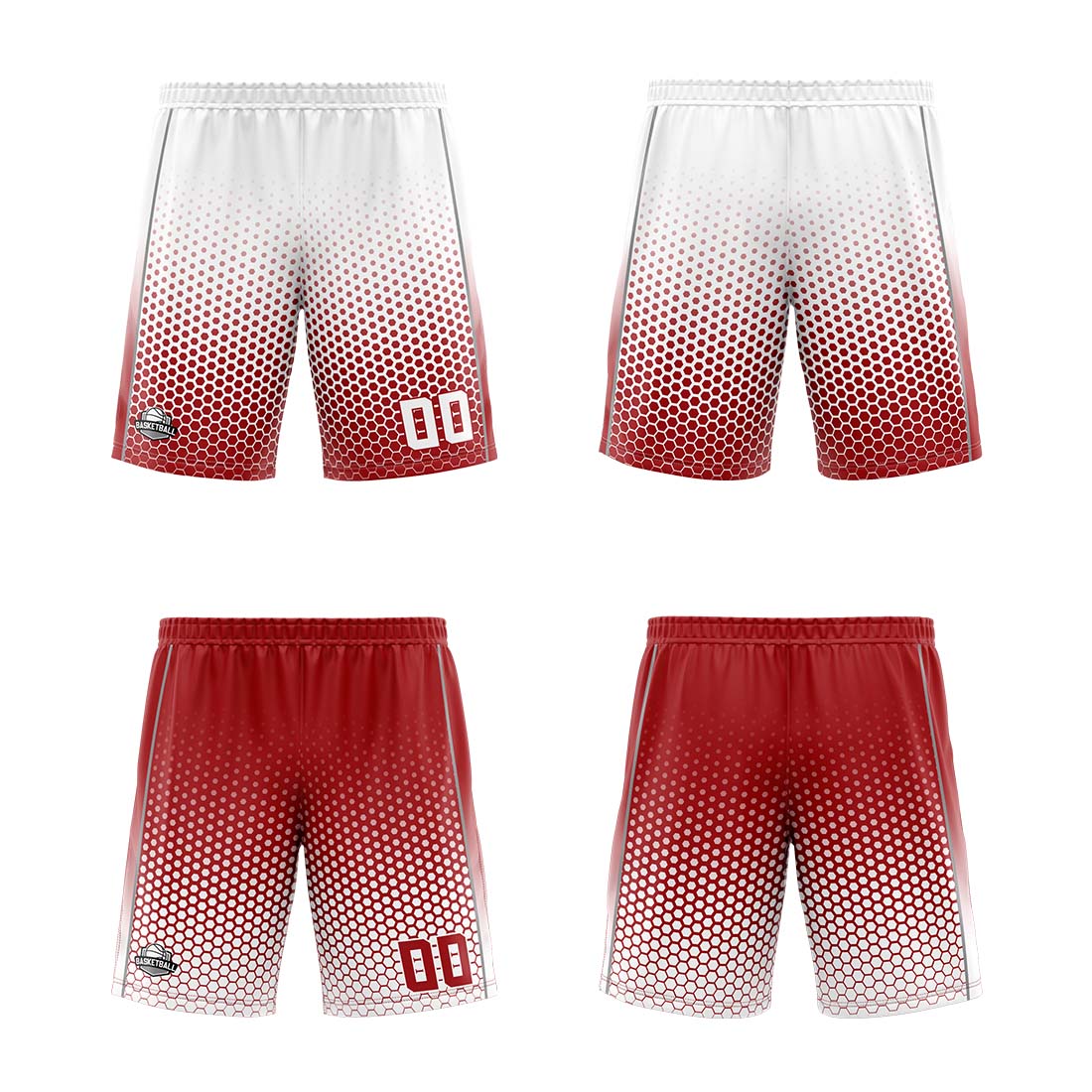Custom White Red Reversible Basketball Suit for Adults and Kids Personalized Jersey
