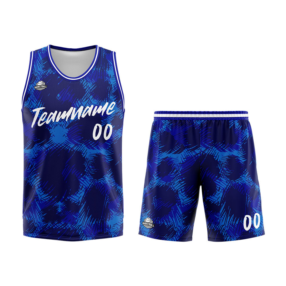 Custom Royal leopard print Basketball Jersey Uniform Suit Printed Your Logo Name Number