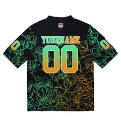 Custom Football Jersey Shirt Personalized Stitched Printed Team Name Number Green orange gradient
