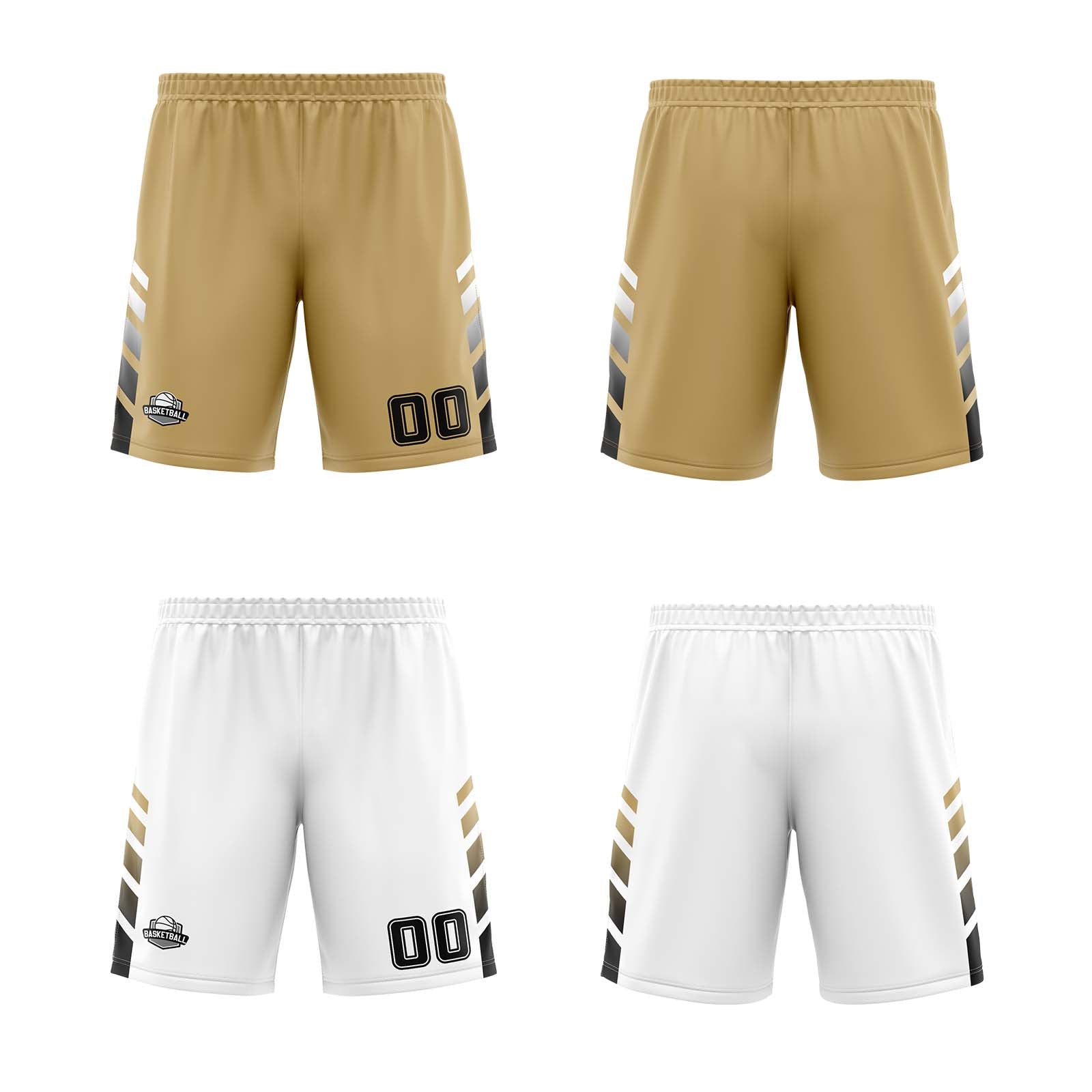 Custom Gold White Black Reversible Basketball Suit for Adults and Kids Personalized Jersey