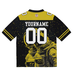 Custom Football Jersey Shirt Personalized Stitched Printed Team Name Number Black&Yellow
