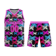 Custom Rose Pink Basketball Jersey Uniform Suit Printed Your Logo Name Number