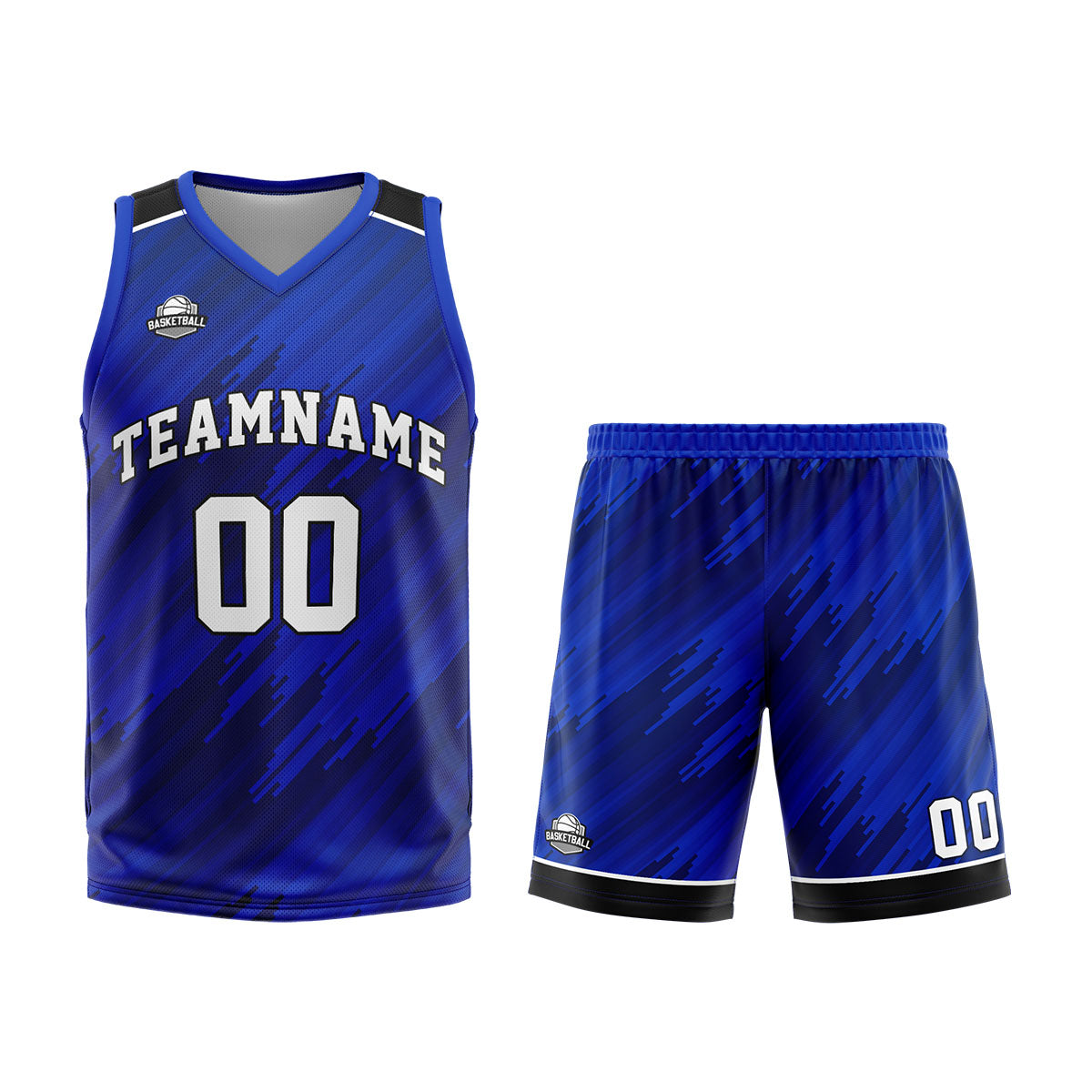 Custom Strip-Type Royal Basketball Jersey Uniform Suit Printed Your Logo Name Number