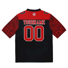 Custom Football Jersey Shirt Personalized Stitched Printed Team Name Number Black&Red