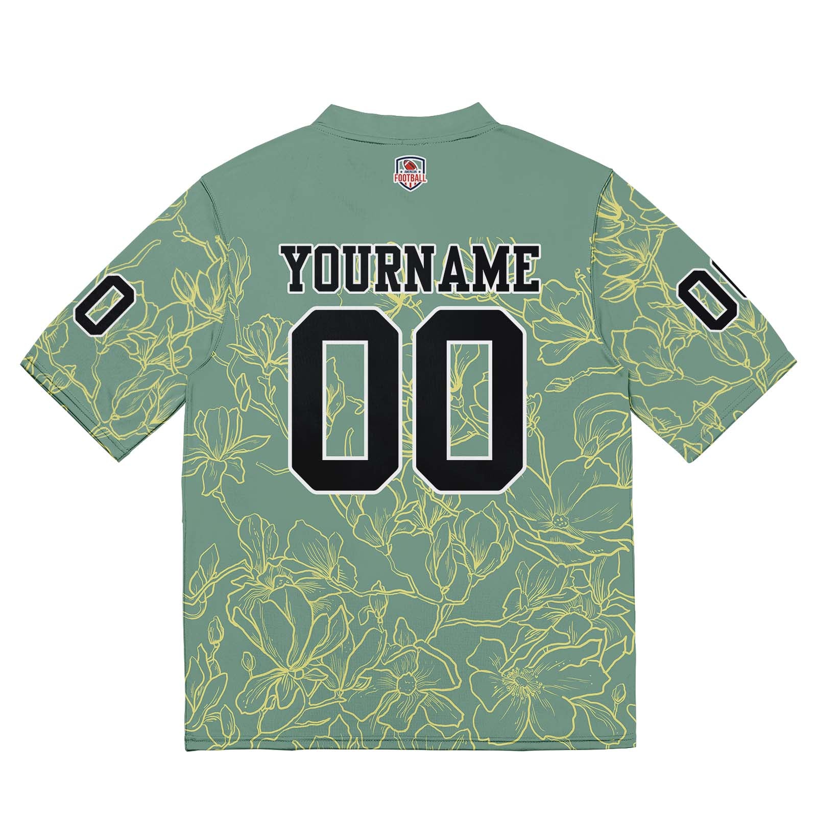 Custom Football Jersey Shirt Personalized Stitched Printed Team Name Number Grayish green & Yellow