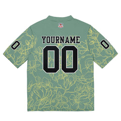 Custom Football Jersey Shirt Personalized Stitched Printed Team Name Number Grayish green & Yellow
