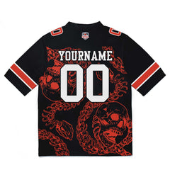 Custom Football Jersey Shirt Personalized Stitched Printed Team Name Number Bones-Orange