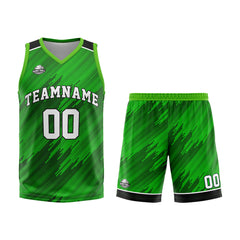 Custom Strip-Type Green Basketball Jersey Uniform Suit Printed Your Logo Name Number