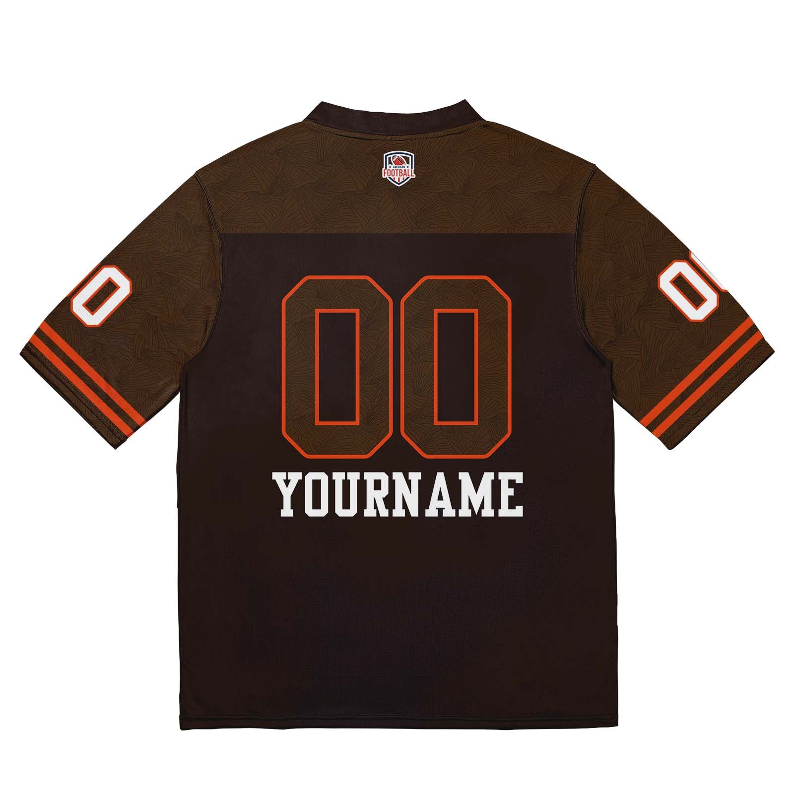 Custom Football Jersey Shirt Personalized Stitched Printed Team Name Number Brown & Orange