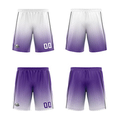Custom White Purple Black Reversible Basketball Suit for Adults and Kids Personalized Jersey